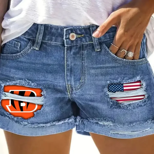 Cincinnati Bengals New Woman Jean Shorts Sporty Style SPTNWJS022