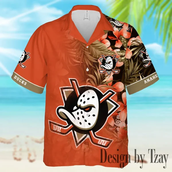 Anaheim Ducks NHL Casual Men's Hawaiian Shirt 3D Printed New 2025 AZHWS996 - Image 2