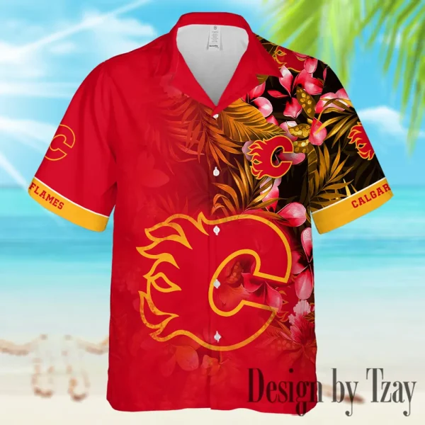 Calgary Flames NHL Casual Men's Hawaiian Shirt 3D Printed New 2025 AZHWS999 - Image 2
