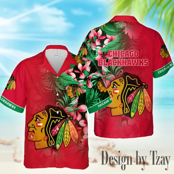 Chicago Blackhawks NHL Casual Men's Hawaiian Shirt 3D Printed New 2025 AZHWS1001