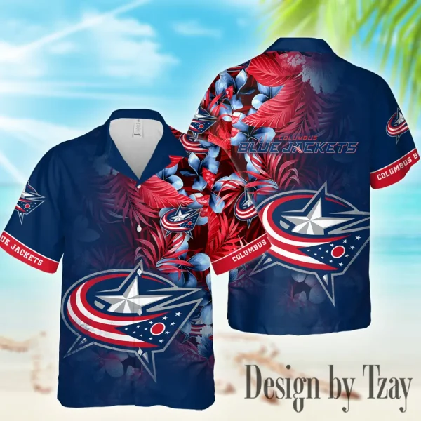 Columbus Blue Jackets NHL Casual Men's Hawaiian Shirt 3D Printed New 2025 AZHWS1003