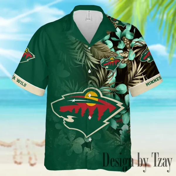 Minnesota Wild NHL Casual Men's Hawaiian Shirt 3D Printed New 2025 AZHWS1007 - Image 2