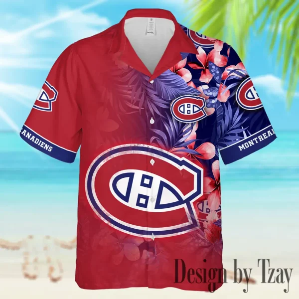 Montreal Canadiens NHL Casual Men's Hawaiian Shirt 3D Printed New 2025 AZHWS1008 - Image 2