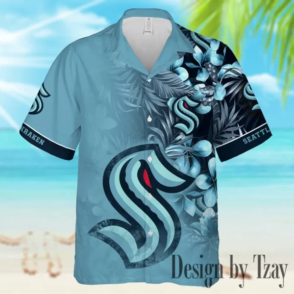 Seattle Kraken NHL Casual Men's Hawaiian Shirt 3D Printed New 2025 AZHWS1009 - Image 2