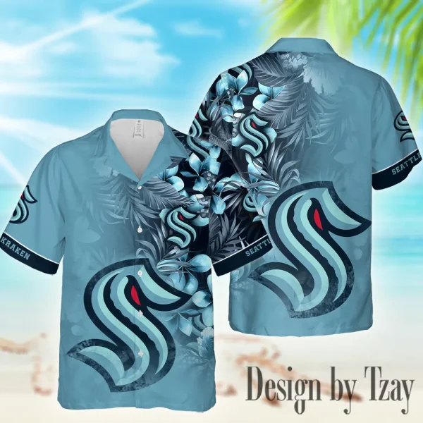 Seattle Kraken NHL Casual Men's Hawaiian Shirt 3D Printed New 2025 AZHWS1009