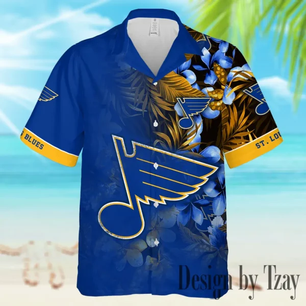 St Louis Blues NHL Casual Men's Hawaiian Shirt 3D Printed New 2025 AZHWS1010 - Image 2