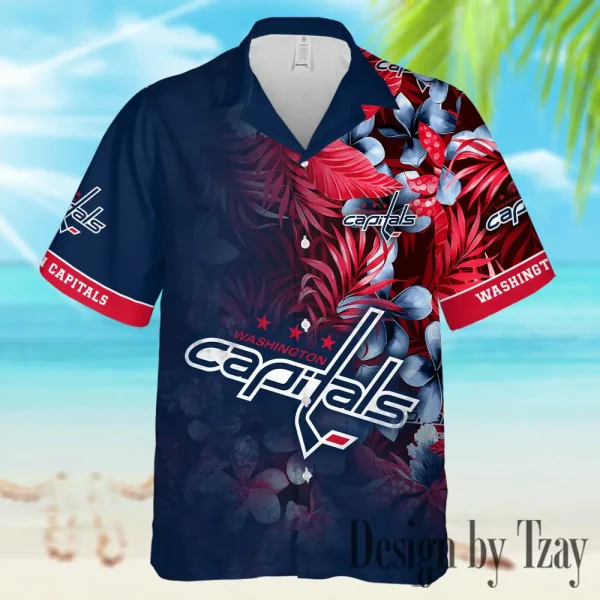 Washington Capitals NHL Casual Men's Hawaiian Shirt 3D Printed New 2025 AZHWS1016 - Image 2