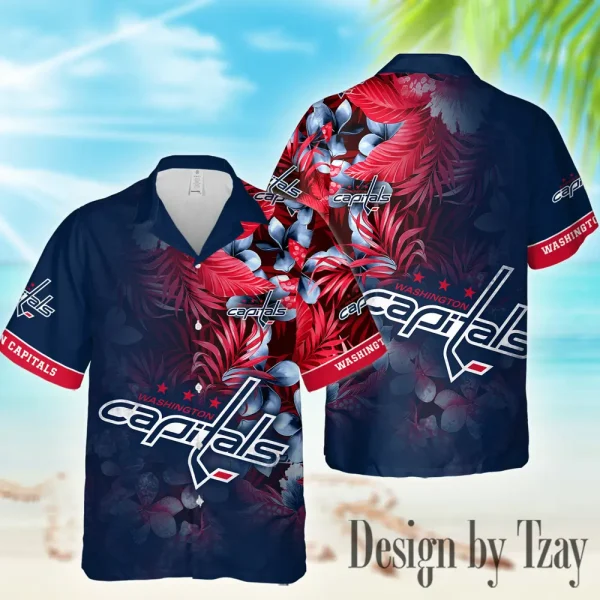 Washington Capitals NHL Casual Men's Hawaiian Shirt 3D Printed New 2025 AZHWS1016