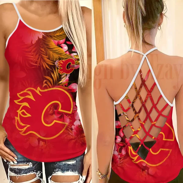 Calgary Flames NHL Summer Women Backless Tops Trending 2025 BGCCTANK264