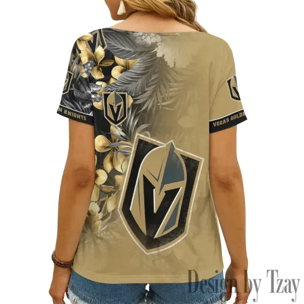 Vegas Golden Knights NHL Girl Clothes Summer V-neck Short-sleeved Tees New 2025 AGCWTS1029 - Image 2