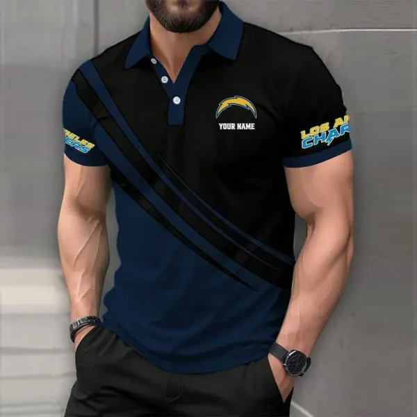 Los Angeles Chargers Mens Short Sleeve Polo Shirts - Image 2