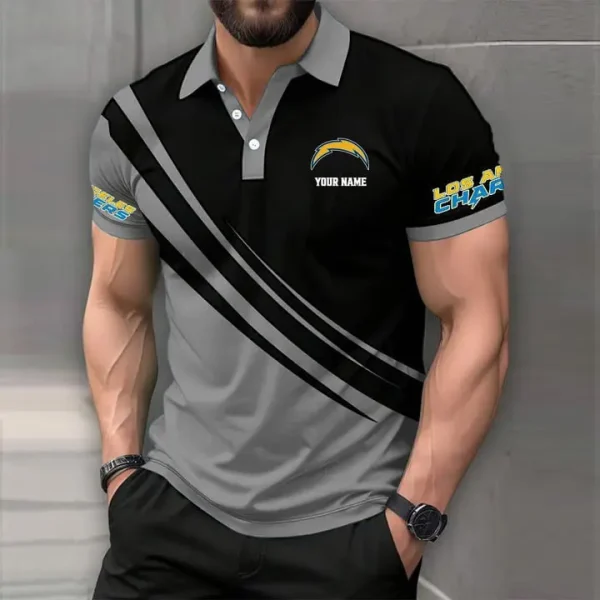 Los Angeles Chargers Mens Short Sleeve Polo Shirts - Image 5