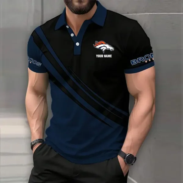 Denver Broncos Mens Short Sleeve Polo Shirts - Image 3
