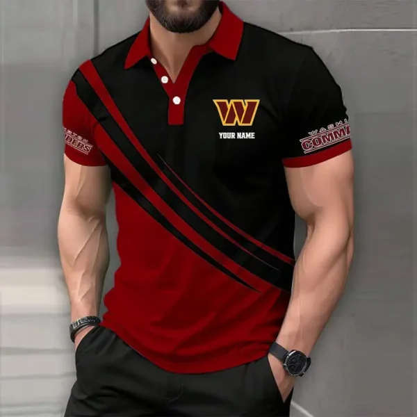 Washington Commanders Mens Short Sleeve Polo Shirts