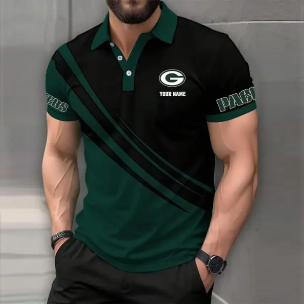 Green Bay Packers Mens Short Sleeve Polo Shirts