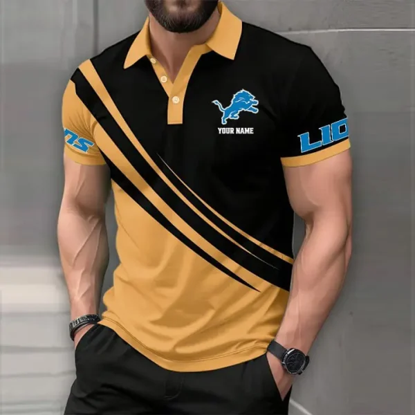Detroit Lions Mens Short Sleeve Polo Shirts - Image 4