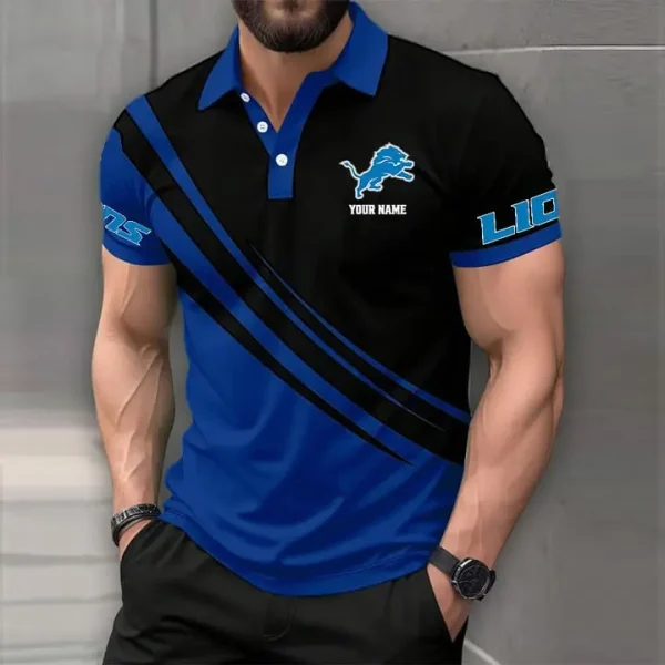 Detroit Lions Mens Short Sleeve Polo Shirts - Image 7