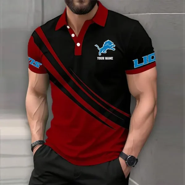 Detroit Lions Mens Short Sleeve Polo Shirts - Image 8