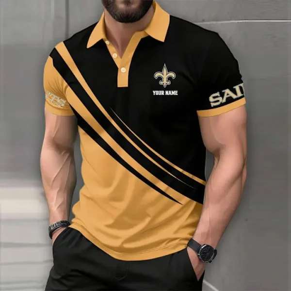 New Orleans Saints Mens Short Sleeve Polo Shirts - Image 4