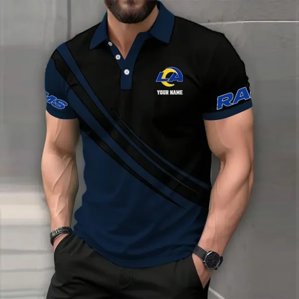 Los Angeles Rams Mens Short Sleeve Polo Shirts - Image 2