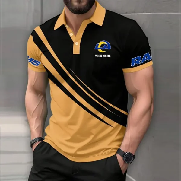 Los Angeles Rams Mens Short Sleeve Polo Shirts - Image 4