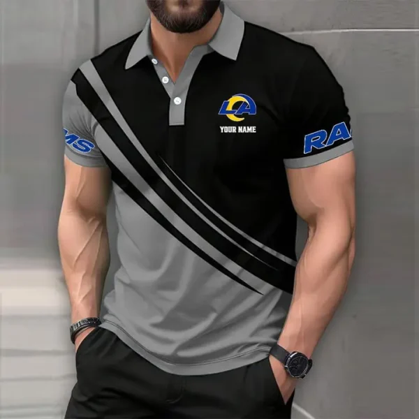Los Angeles Rams Mens Short Sleeve Polo Shirts - Image 6