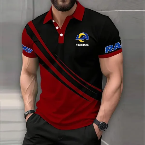 Los Angeles Rams Mens Short Sleeve Polo Shirts - Image 8