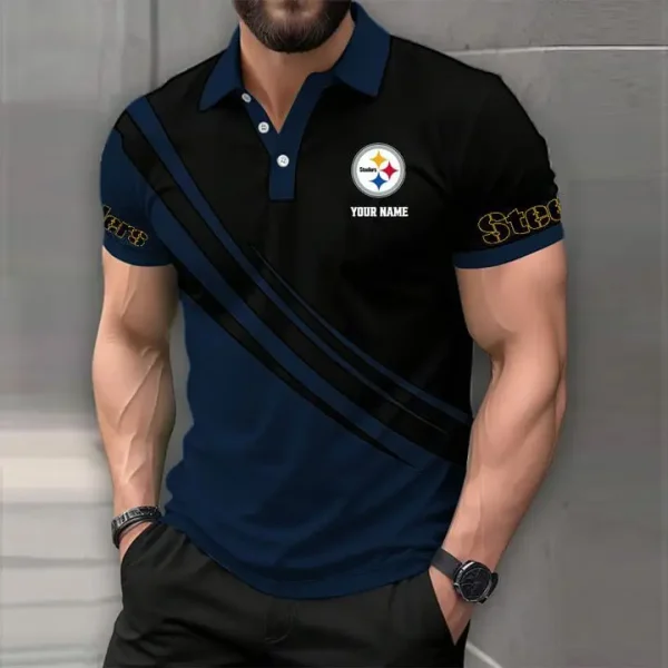 Pittsburgh Steelers Mens Short Sleeve Polo Shirts - Image 2