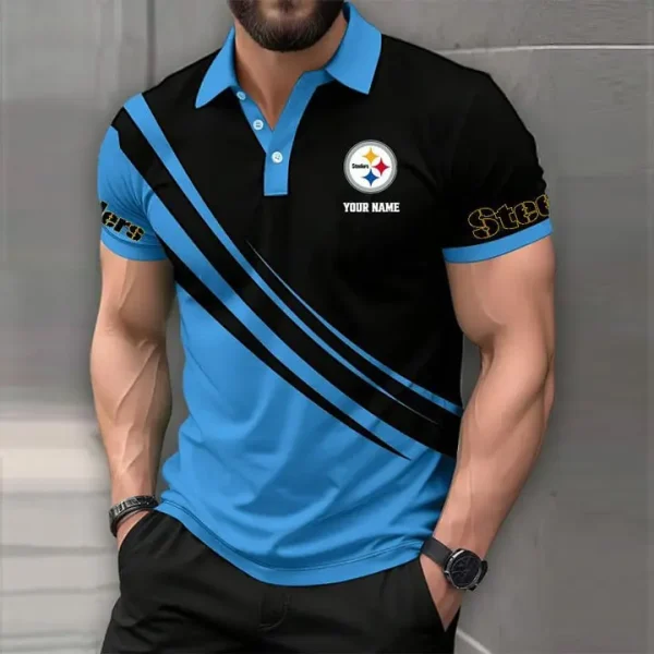 Pittsburgh Steelers Mens Short Sleeve Polo Shirts - Image 4