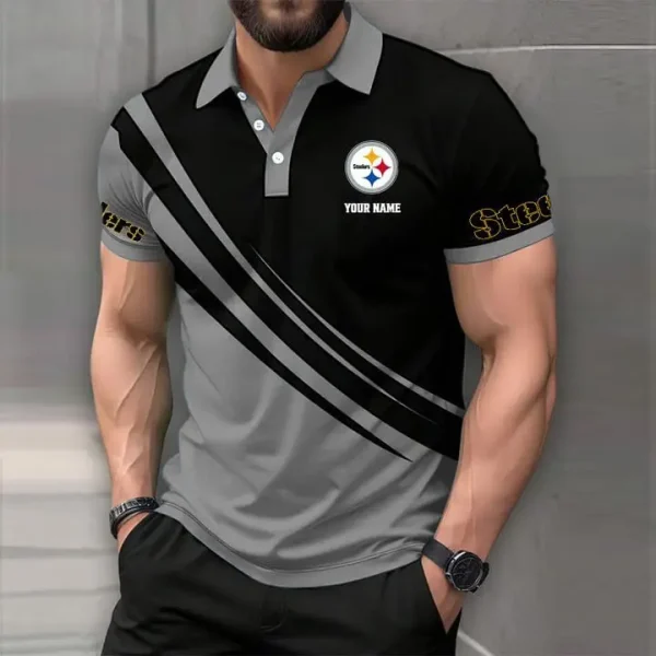 Pittsburgh Steelers Mens Short Sleeve Polo Shirts - Image 5