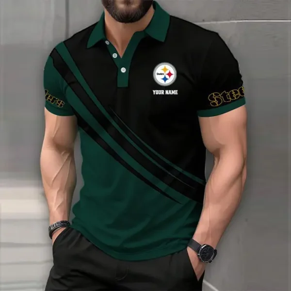 Pittsburgh Steelers Mens Short Sleeve Polo Shirts - Image 6