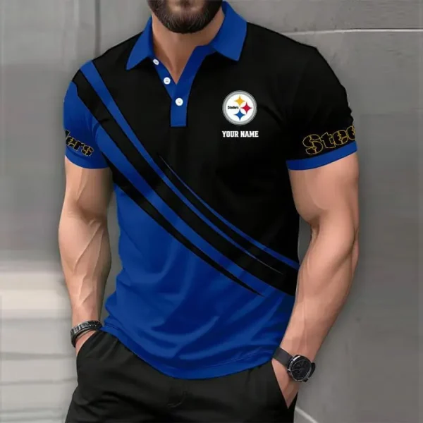 Pittsburgh Steelers Mens Short Sleeve Polo Shirts - Image 7