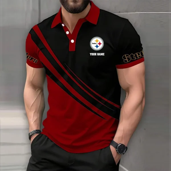 Pittsburgh Steelers Mens Short Sleeve Polo Shirts - Image 8