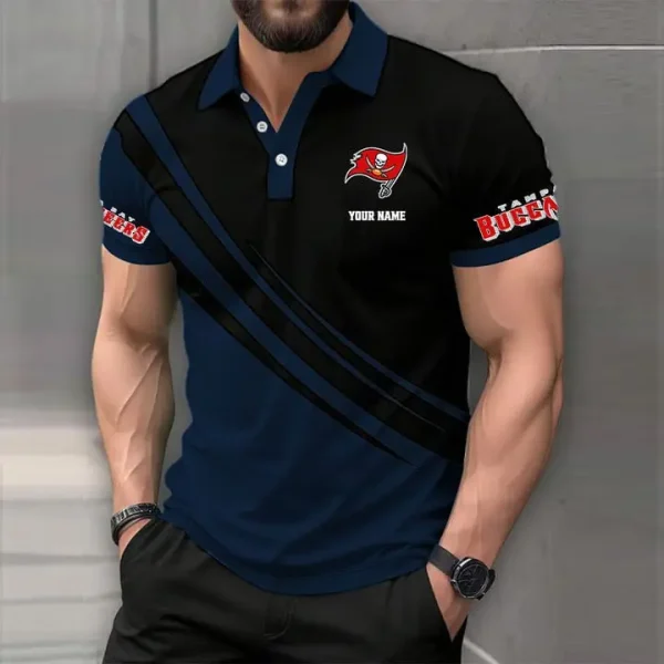 Tampa Bay Buccaneers Mens Short Sleeve Polo Shirts - Image 2