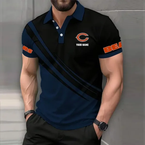 Chicago Bears Mens Short Sleeve Polo Shirts - Image 2