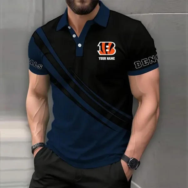 Cincinnati Bengals Mens Short Sleeve Polo Shirts - Image 2
