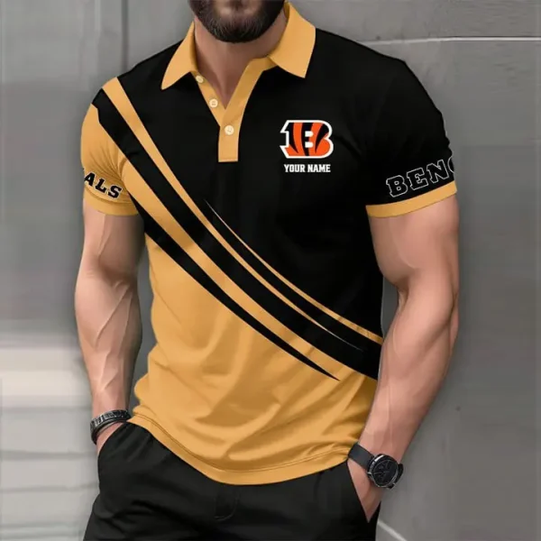 Cincinnati Bengals Mens Short Sleeve Polo Shirts - Image 3