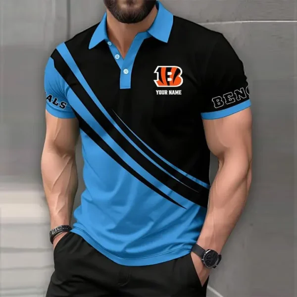 Cincinnati Bengals Mens Short Sleeve Polo Shirts - Image 4