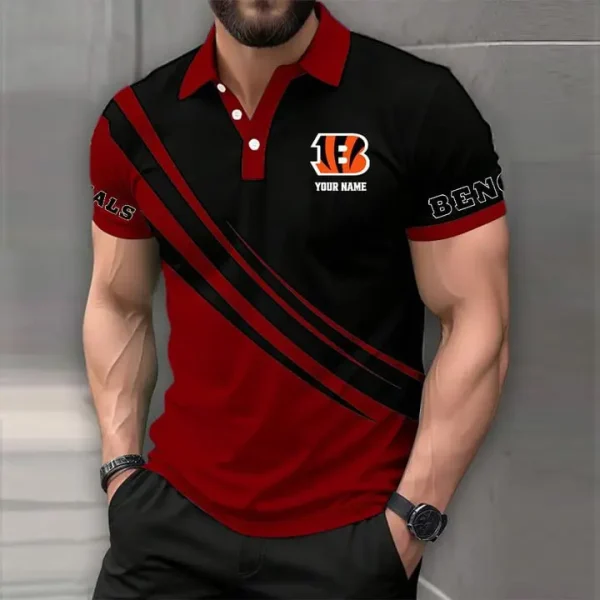 Cincinnati Bengals Mens Short Sleeve Polo Shirts - Image 8