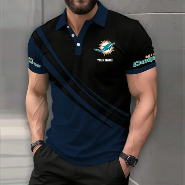 Miami Dolphins Mens Short Sleeve Polo Shirts - Image 2