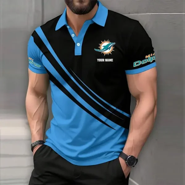 Miami Dolphins Mens Short Sleeve Polo Shirts - Image 5