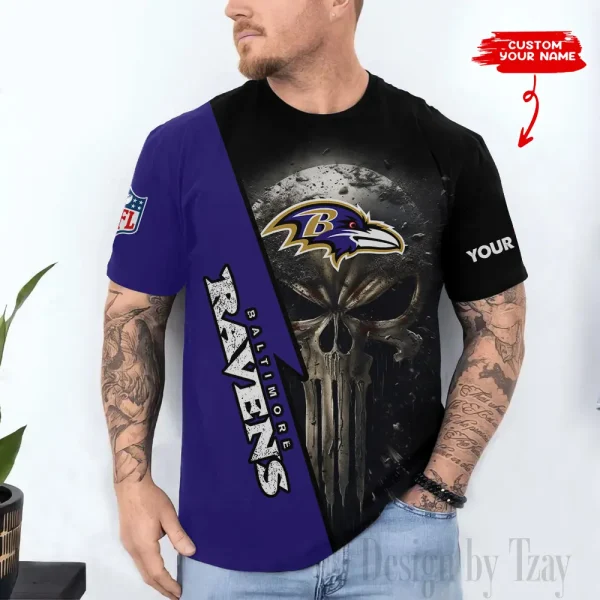 Baltimore Ravens Trendy Men's 3D Printed T-shirt Fashion O-neck 2025 AZTS1345