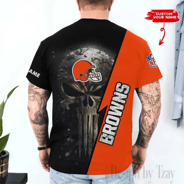 Cleveland Browns Trendy Men's 3D Printed T-shirt Fashion O-neck 2025 AZTS1350 - Image 2