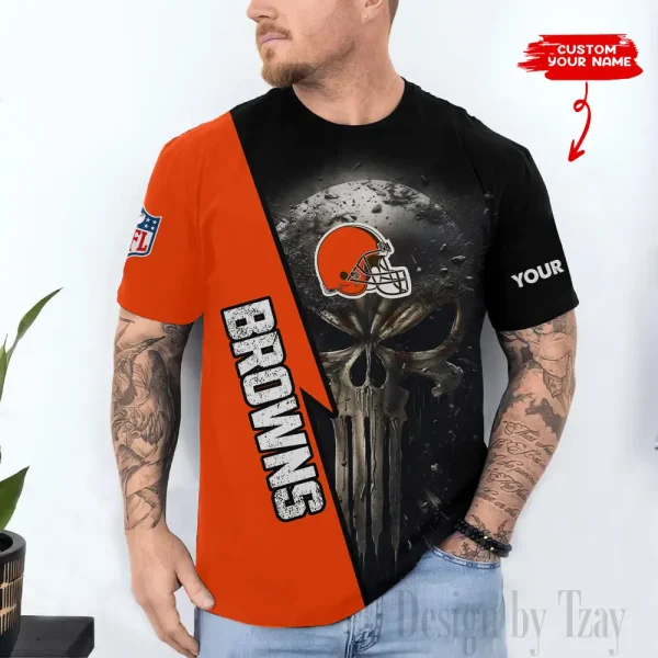 Cleveland Browns Trendy Men's 3D Printed T-shirt Fashion O-neck 2025 AZTS1350