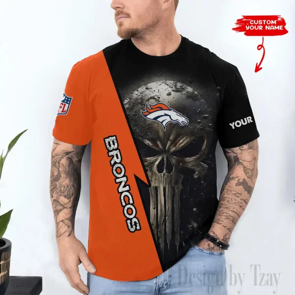 Denver Broncos Trendy Men's 3D Printed T-shirt Fashion O-neck 2025 AZTS1352