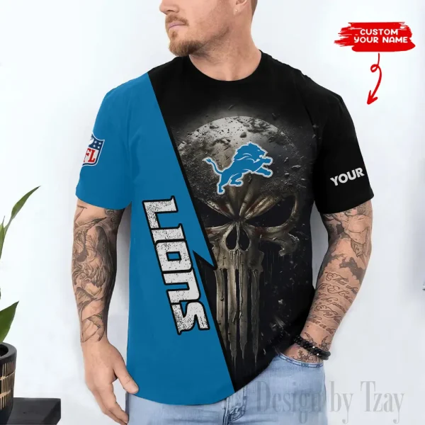 Detroit Lions Trendy Men's 3D Printed T-shirt Fashion O-neck 2025 AZTS1353