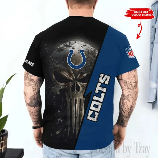 Indianapolis Colts Trendy Men's 3D Printed T-shirt Fashion O-neck 2025 AZTS1356 - Image 2