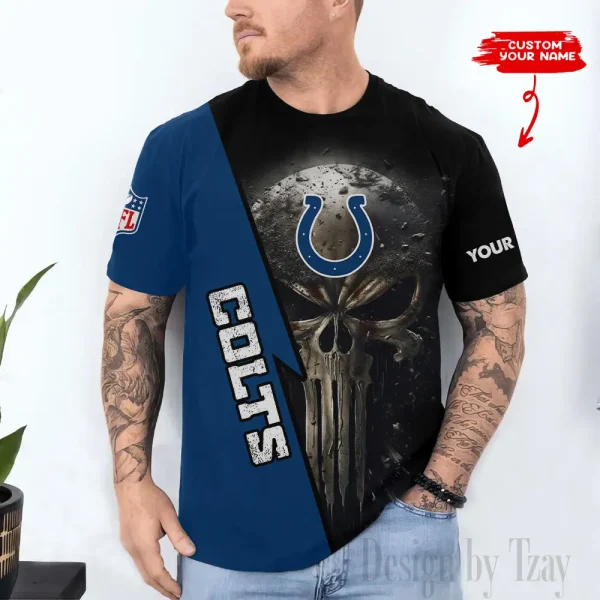 Indianapolis Colts Trendy Men's 3D Printed T-shirt Fashion O-neck 2025 AZTS1356