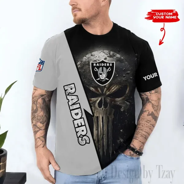 Las Vegas Raiders Trendy Men's 3D Printed T-shirt Fashion O-neck 2025 AZTS1359