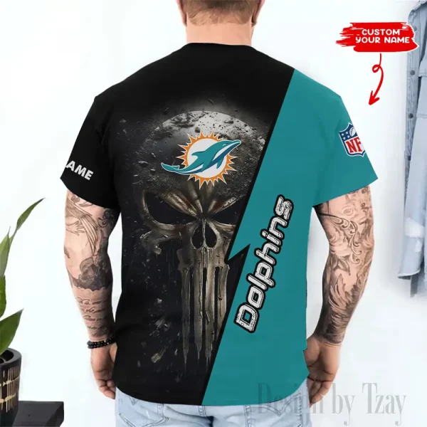Miami Dolphins Trendy Men's 3D Printed T-shirt Fashion O-neck 2025 AZTS1362 - Image 2
